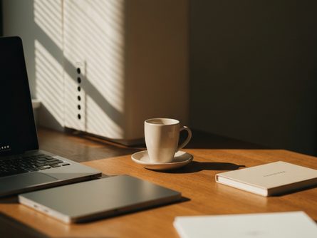 회의실 테이블 위에 놓인 법전과 망치, 협회 배지, 회원 명부가 펼쳐진 모습