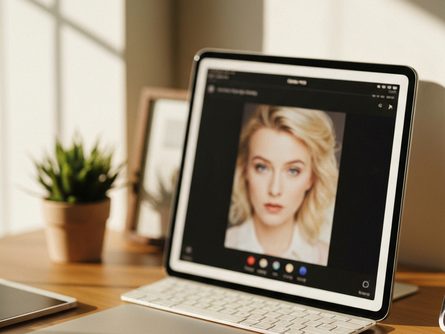 손으로 잡은 신용카드와 교육 수강 신청서 클로즈업, 흐릿한 사무실 배경