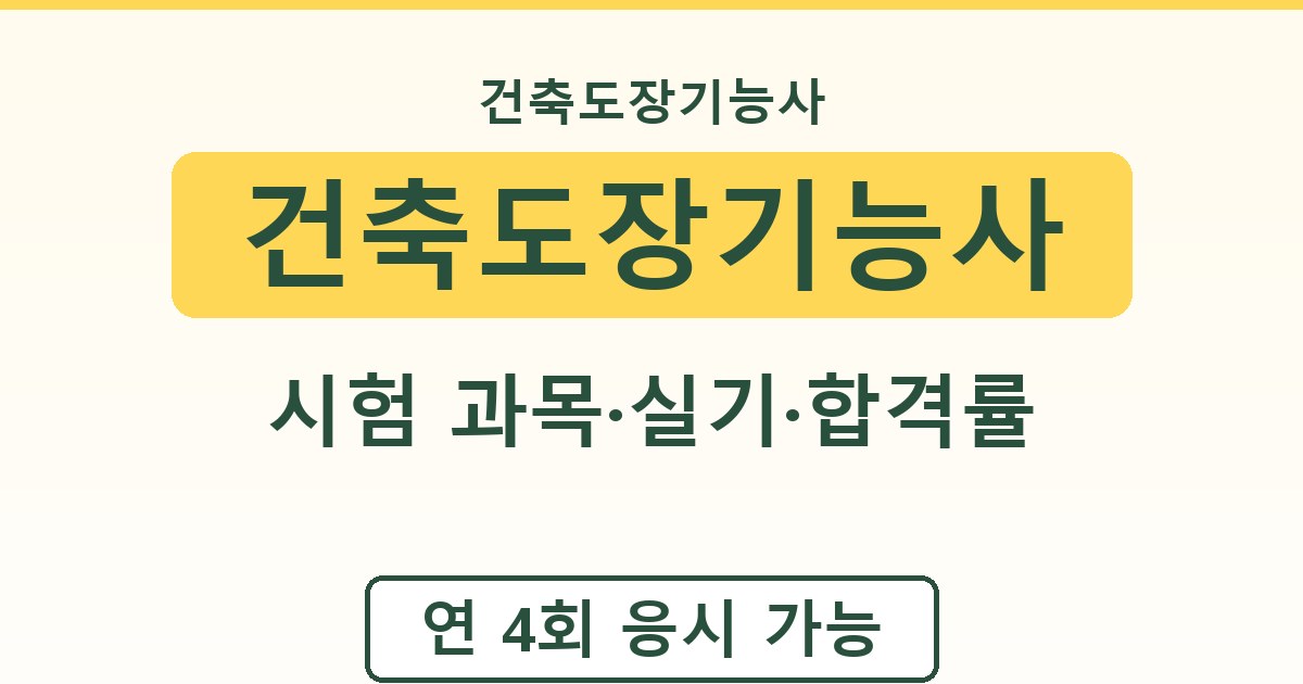 건축도장기능사 - 시험 과목·실기·합격률 안내